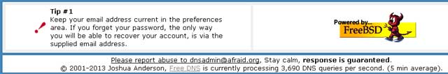 Afraid.org - DNS Gratis y alta gama para tus dominios, ¡gratis!.