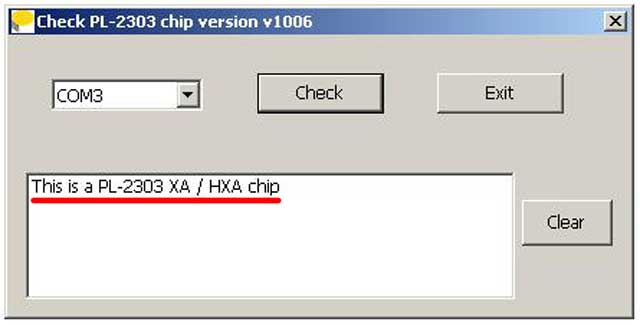 checkChipVersion.exe detectando correctamente el adaptador, para verificar que se instaló bien.