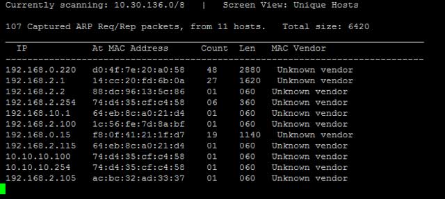 netdiscover - La utilidad para descubrir ese device hijo de puta que viene un IP pre-seteado que no conocés, en un rango de la muerte que no hubieras adivinado nunca.