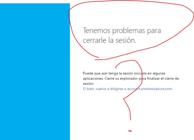 Microsoft no me cierra la sesión a pesar de que no tengo ninguna otra tab abierta o la sesión iniciada en ninguna otra instancia del browser.